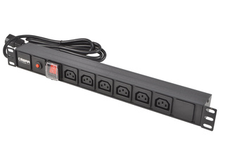 IEC 19 Rack Power Distribution Panel with Surge Protection - 6 Way